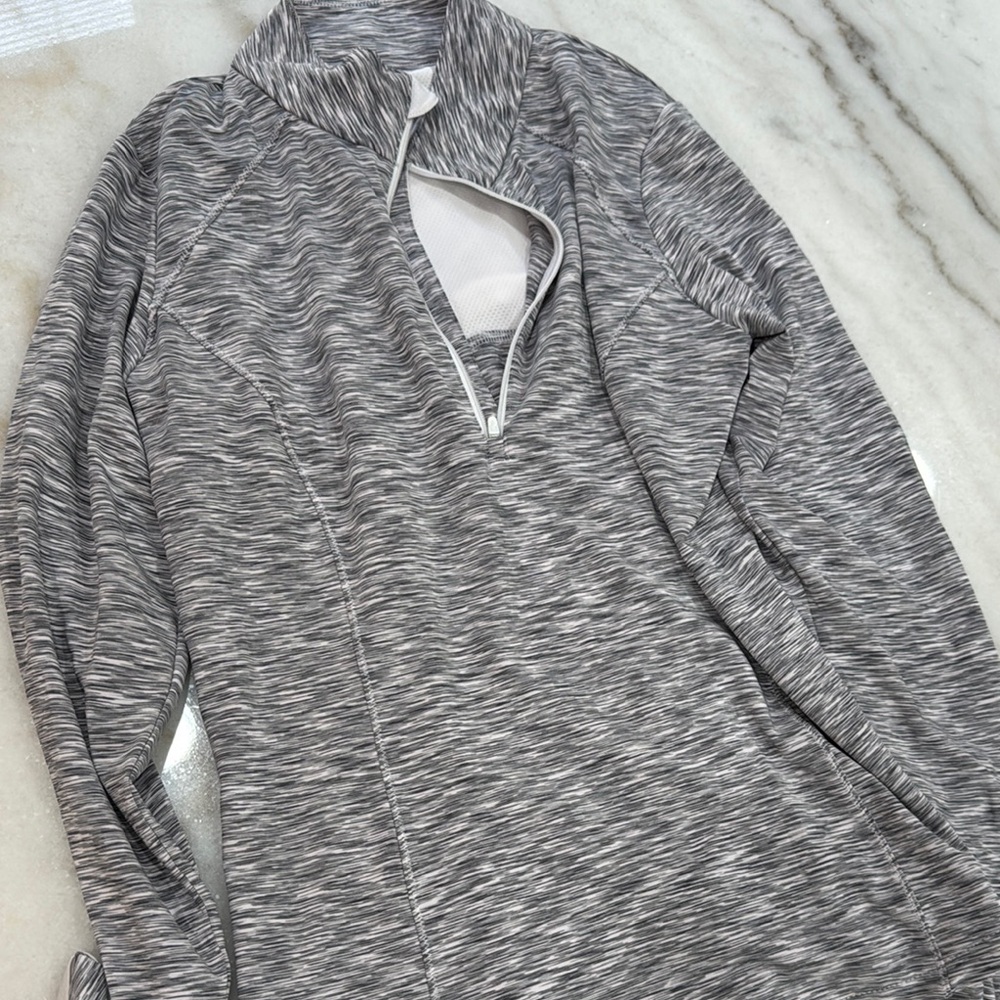 Gray Zip Up Sweater with Textured Knit Design